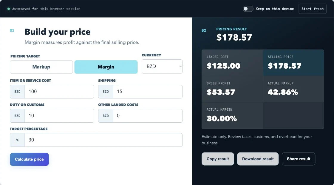 Markup & margin